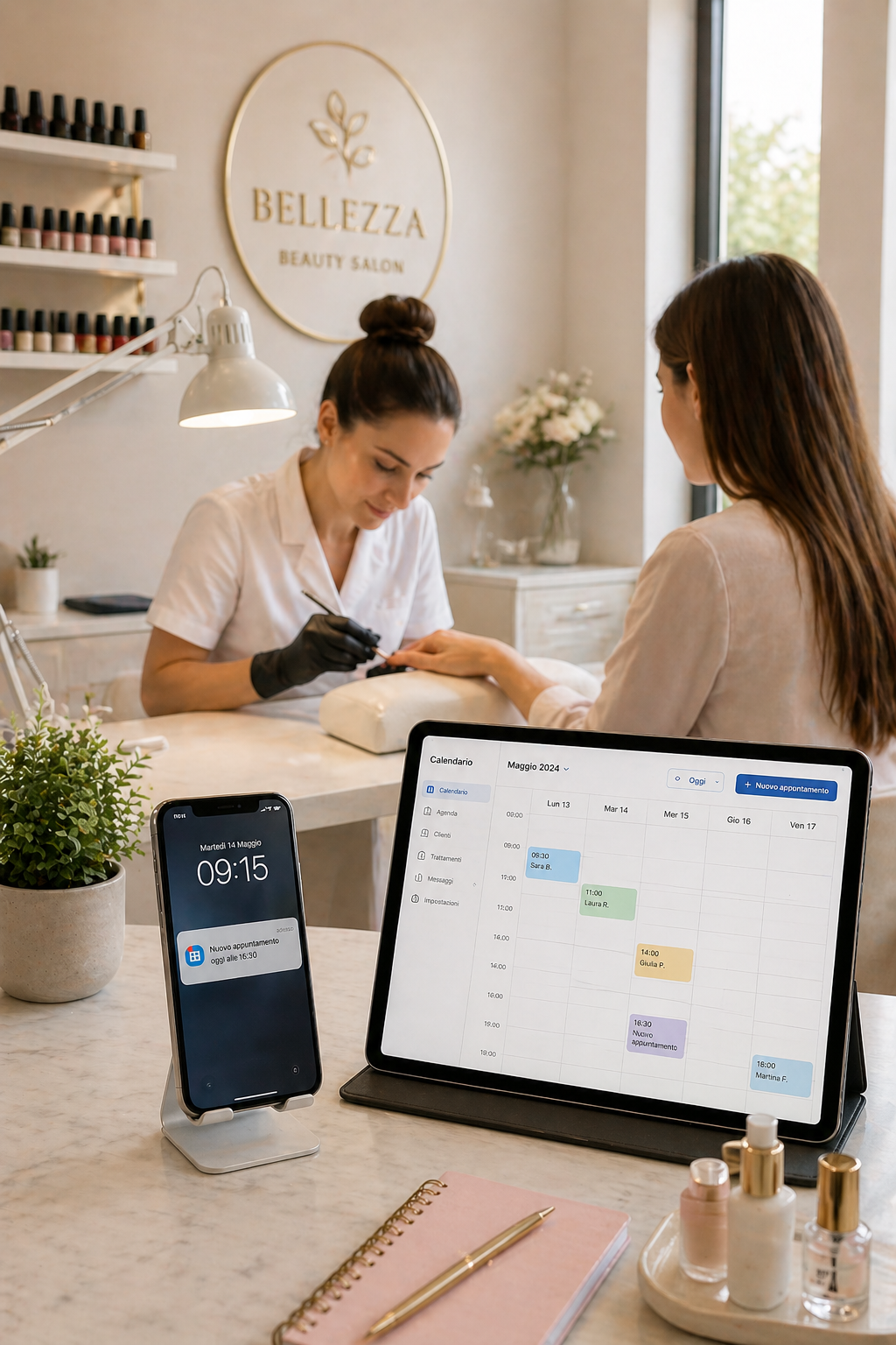Centro estetico con agenda appuntamenti gestita da supportAI